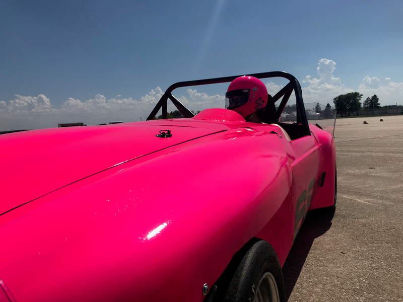 Now with matching pink helmet!